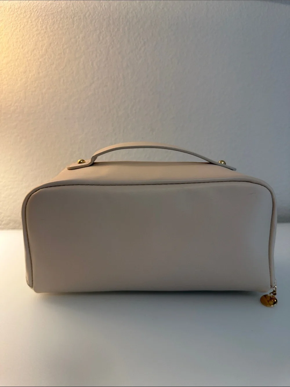 Alexandra Embossed Cosmetic Pouch - Cream